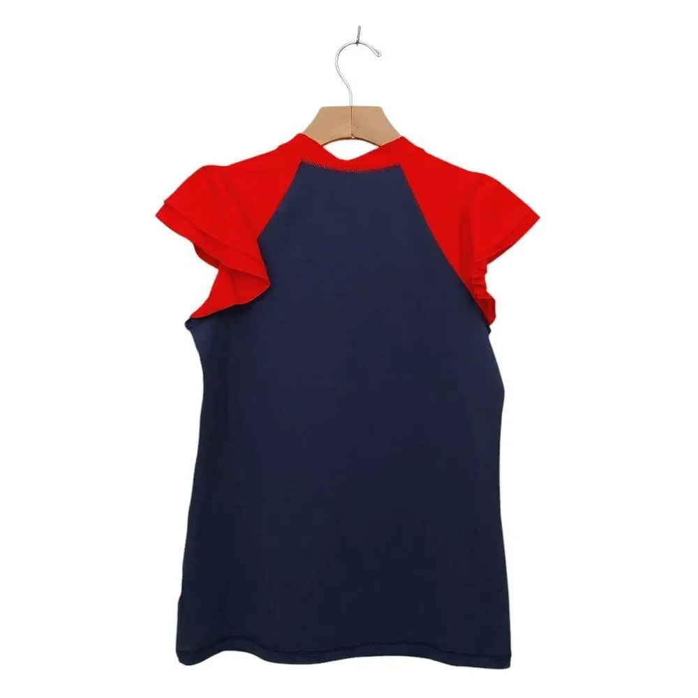 Cat and Jack Rushguard Girls XL 14/16 Navy Butterfly Sleeve Summer Outdoor